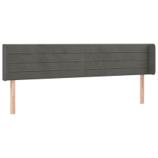vidaXL sötétszürke bársony szárnyas fejtámla 163x16x78/88 cm (3118963) ágy és ágykellék