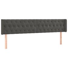 vidaXL sötétszürke bársony szárnyas fejtámla 183x16x78/88 cm (3119165) ágy és ágykellék