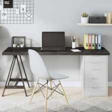 vidaXL Sötétszürke kezelt tömör tölgyfa asztallap 160x40x4 cm bútor