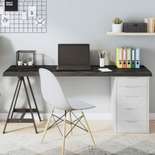 vidaXL sötétszürke kezelt tömör tölgyfa asztallap 160x50x4 cm bútor