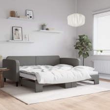 vidaXL sötétszürke kihúzható szövet heverő 90 x 190 cm ágy és ágykellék