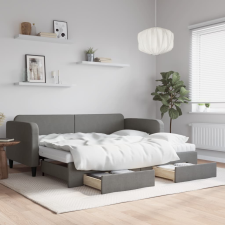 vidaXL sötétszürke kihúzható szövet heverő fiókkal 90 x 190 cm ágy és ágykellék