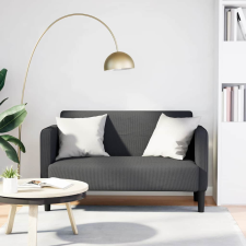 vidaXL sötétszürke kordbársony szövet loveseat kanapé 109 cm bútor