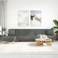 vidaXL sötétszürke L-alakú bársony kanapéágy 279x140x70 cm bútor