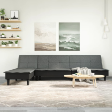 vidaXL sötétszürke L-alakú szövet kanapéágy 255x140x70 cm bútor