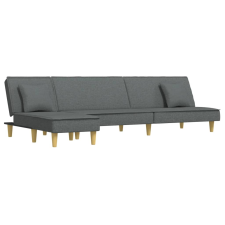 vidaXL sötétszürke L-alakú szövet kanapéágy 255x140x70 cm (3157248) bútor