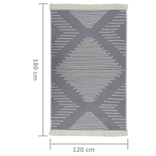 vidaXL sötétszürke pamut szőnyeg 120 x 180 cm lakástextília