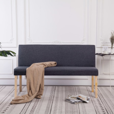 vidaXL sötétszürke poliészter pad 139,5 cm bútor