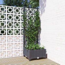 vidaXL sötétszürke PP rácsos kerti ültetőláda 40 x 40 x 121,5 cm kerti dekoráció