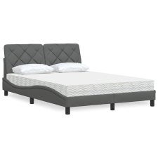 vidaXL sötétszürke szövet ágy matraccal 140x190 cm ágy és ágykellék