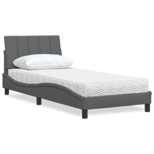 vidaXL sötétszürke szövet ágy matraccal 90x200 cm ágy és ágykellék