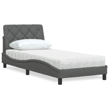 vidaXL sötétszürke szövet ágy matraccal 90x200 cm ágy és ágykellék