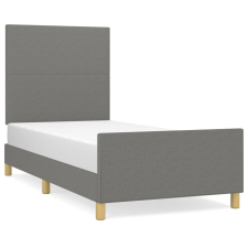 vidaXL sötétszürke szövet ágykeret fejtámlával 90 x 190 cm (3124856) ágy és ágykellék