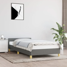 vidaXL Sötétszürke szövet ágykeret fejtámlával 90 x 200 cm ágy és ágykellék