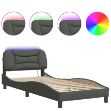 vidaXL sötétszürke szövet ágykeret LED-del 80 x 200 cm (3213663) ágy és ágykellék