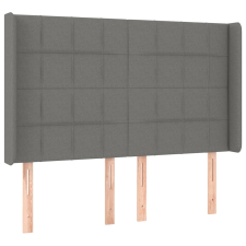 vidaXL sötétszürke szövet fejtámla szárnyakkal 147x16x118/128 cm (3119579) ágy és ágykellék
