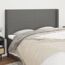 vidaXL sötétszürke szövet fejtámla szárnyakkal 183x16x118/128 cm ágy és ágykellék