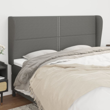vidaXL sötétszürke szövet fejtámla szárnyakkal 203x23x118/128 cm ágy és ágykellék