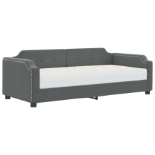 vidaXL Sötétszürke szövet heverő matraccal 90 x 190 cm ágy és ágykellék