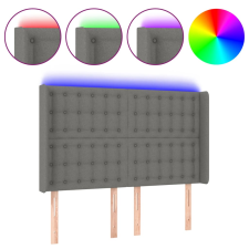 vidaXL sötétszürke szövet LED-es fejtámla 147x16x118/128 cm (3124481) ágy és ágykellék