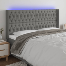 vidaXL sötétszürke szövet LED-es fejtámla 203x16x118/128 cm ágy és ágykellék