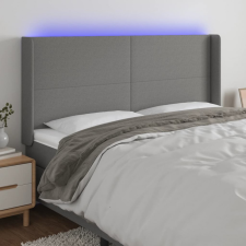 vidaXL sötétszürke szövet LED-es fejtámla 203x16x118/128 cm ágy és ágykellék