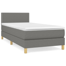 vidaXL sötétszürke szövet rugós ágy matraccal 100 x 200 cm (3140514) ágy és ágykellék