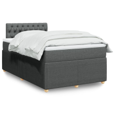 vidaXL sötétszürke szövet rugós ágy matraccal 120 x 190 cm ágy és ágykellék