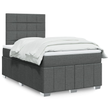 vidaXL sötétszürke szövet rugós ágy matraccal 120 x 190 cm ágy és ágykellék