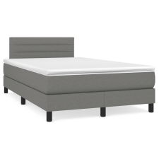 vidaXL sötétszürke szövet rugós ágy matraccal 120 x 200 cm (3140122) ágy és ágykellék