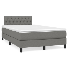vidaXL sötétszürke szövet rugós ágy matraccal 120 x 200 cm (3140282) ágy és ágykellék