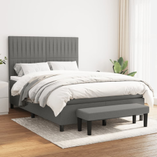 vidaXL sötétszürke szövet rugós ágy matraccal 140 x 190 cm ágy és ágykellék