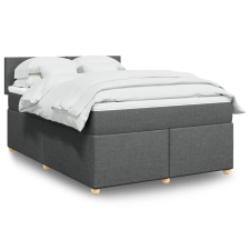 vidaXL sötétszürke szövet rugós ágy matraccal 140 x 190 cm ágy és ágykellék