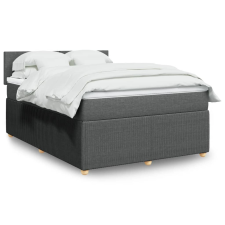 vidaXL sötétszürke szövet rugós ágy matraccal 140 x 190 cm ágy és ágykellék