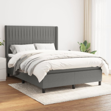 vidaXL sötétszürke szövet rugós ágy matraccal 140 x 190 cm ágy és ágykellék