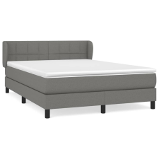 vidaXL sötétszürke szövet rugós ágy matraccal 140 x 190 cm (3126238) ágy és ágykellék