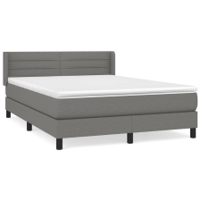 vidaXL sötétszürke szövet rugós ágy matraccal 140 x 190 cm (3129786) ágy és ágykellék