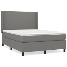 vidaXL sötétszürke szövet rugós ágy matraccal 140 x 190 cm (3131266) ágy és ágykellék