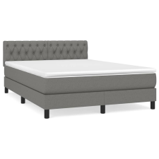 vidaXL sötétszürke szövet rugós ágy matraccal 140 x 190 cm (3140290) ágy és ágykellék
