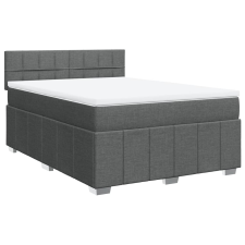 vidaXL sötétszürke szövet rugós ágy matraccal 140 x 190 cm (3287064) ágy és ágykellék