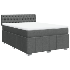 vidaXL sötétszürke szövet rugós ágy matraccal 140 x 190 cm (3287071) ágy és ágykellék