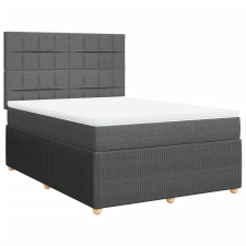 vidaXL sötétszürke szövet rugós ágy matraccal 140 x 190 cm (3292052) ágy és ágykellék