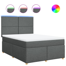 vidaXL sötétszürke szövet rugós ágy matraccal 140 x 190 cm (3293569) ágy és ágykellék