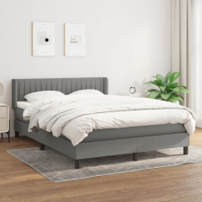 vidaXL sötétszürke szövet rugós ágy matraccal 140 x 200 cm ágy és ágykellék