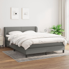 vidaXL sötétszürke szövet rugós ágy matraccal 140 x 200 cm ágy és ágykellék