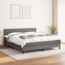 vidaXL sötétszürke szövet rugós ágy matraccal 160 x 200 cm ágy és ágykellék