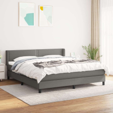 vidaXL sötétszürke szövet rugós ágy matraccal 160 x 200 cm ágy és ágykellék