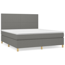 vidaXL sötétszürke szövet rugós ágy matraccal 180 x 200 cm (3142194) ágy és ágykellék