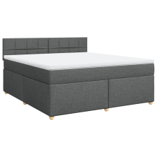vidaXL sötétszürke szövet rugós ágy matraccal 180 x 200 cm (3286760) ágy és ágykellék