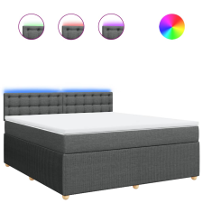 vidaXL sötétszürke szövet rugós ágy matraccal 180 x 200 cm (3289850) ágy és ágykellék